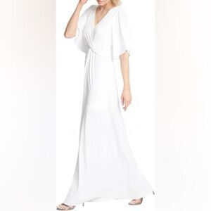 Halston Heritage NWT Draped Jersey Gown with Twisted Waist Detail. Size 8.